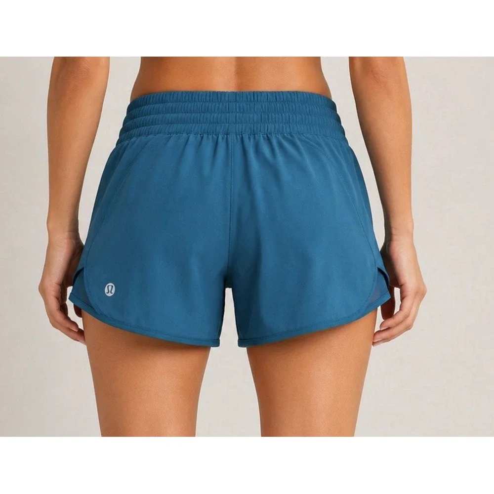Lululemon Blue Women's Athletic Mesh Shorts Lined Elastic Waist Gym LW7DESS.01